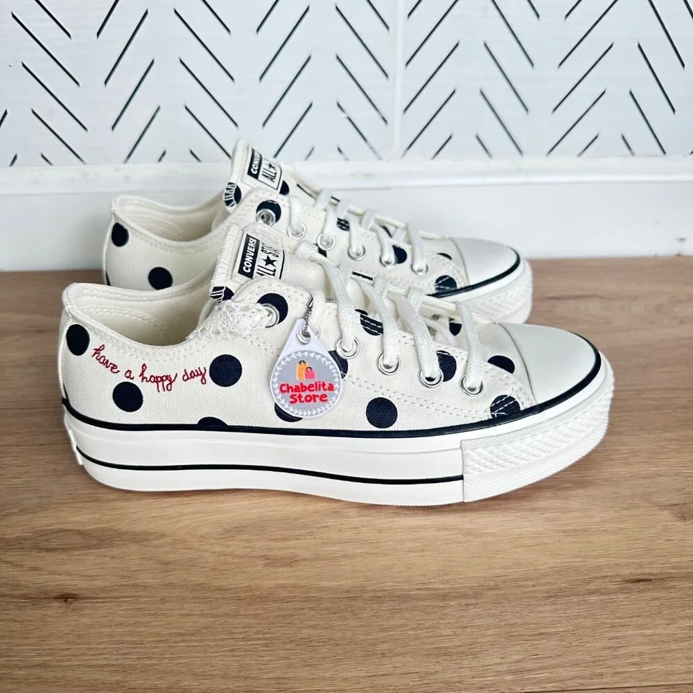 ✨Converse Chuck Taylor Lift Platform Polka Dots 11 Womens Shoes Sneakers A10689C